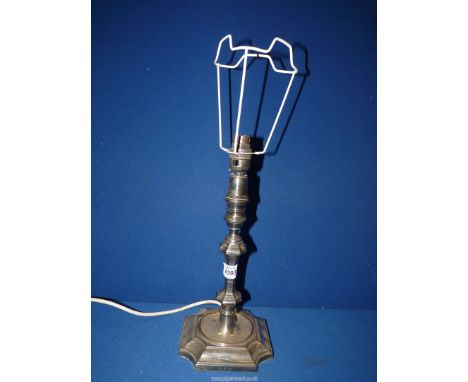 A Barker Ellis silver plate Table Lamp, 13" tall.