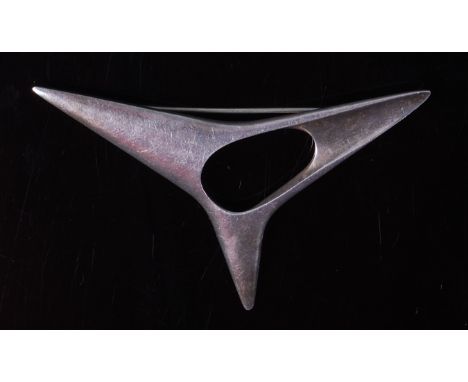 Georg Jensen (1866-1935) - A Danish silver brooch, of triangular form, circa 1970, designed by Henning Koppel, stamped 'Georg