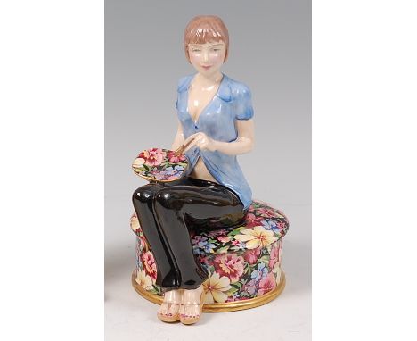 Carltonware for Royal Winton - A prototype model figure, underglaze painted and dated '10.07.08' verso, h.17.5cm