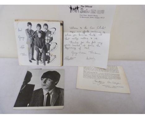 The Beatles Official fan club third & fourth Christmas flexi discs, original newsletters etc. Also a flexi record titled 'Dea