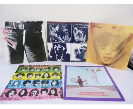 Five Rolling Stones LP's to include UK original Get Your Ya-Ya's Out, Goats Head Soup (with inserts) and Sticky Fingers (zip 