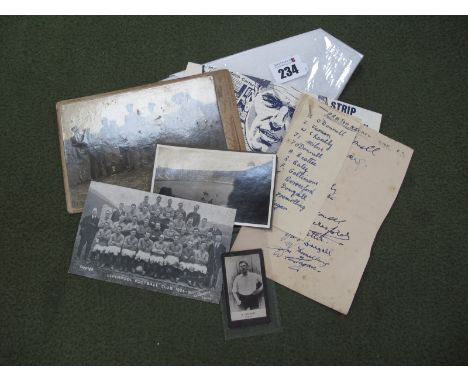 Liverpool F.C Postcard 1924-5, photos of early golfer and Wembley Stadium, Preston North End Autographs circa 1946-7, Smith's