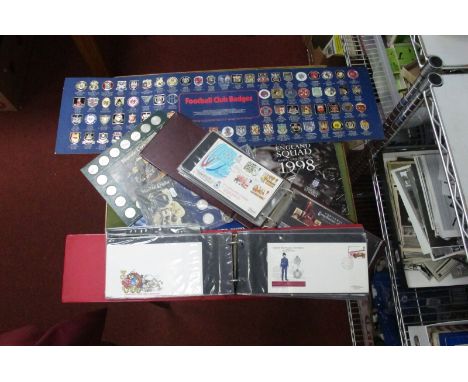 Esso Club Badges, F.A. Cup Centenary Medal, Sainbury's England 1998 Squad and the Final Five Coin Sets, Shell - 'Historic Car