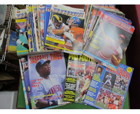 American Football Magazines, Touch Down, Pro-Football, American Sports and Baseball First Base, Baseball Times, approximately