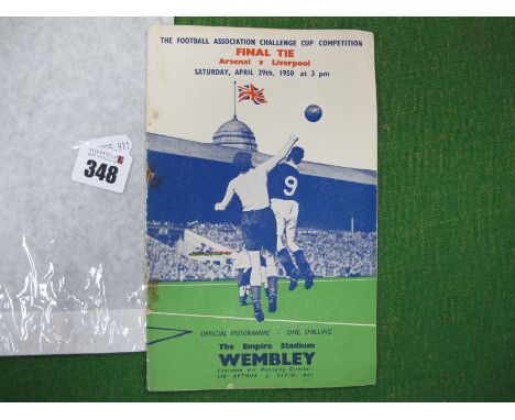 1950 F.A Cup Final Programme Arsenal v. Liverpool, (rusty staples).