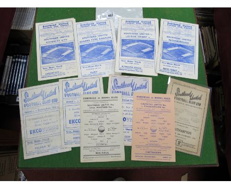 Southend United Home Programmes. 1947-8 Reserves v. Southampton Reserves - Combination Cup (some restoration). 49-50 Reserves