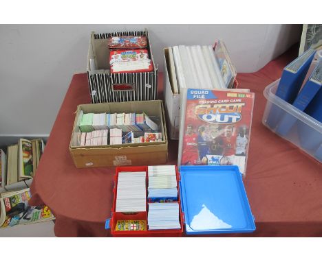Match Attax Football Cards, large quantity in seven albums, nine large tins, two smaller, in bundles, carry case, Panini Sout
