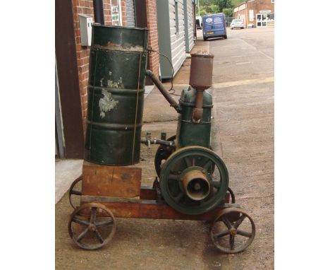 Vintage stationary engine by Bamford on trolley