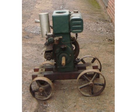 Vintage stationary engine by Fowler on trolley