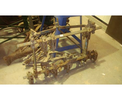 Vintage potato plough to fit onto crawler tractor