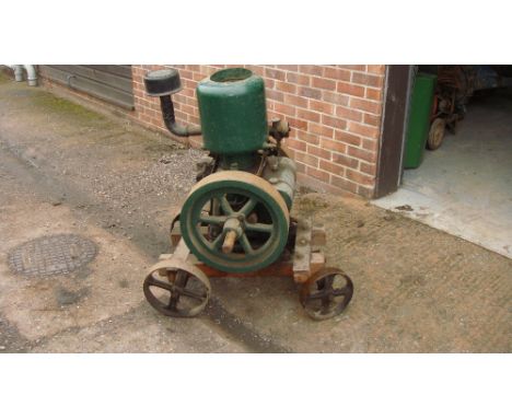 Vintage stationary engine by Lister on trolley