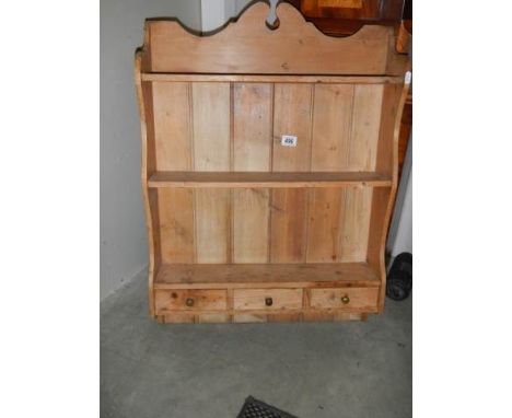 An old pine shelf unit with drawers, COLLECT ONLY.