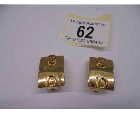 A pair of Christian Dior gilt metal women's earrings&nbsp;