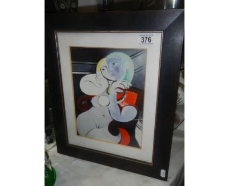 A framed and glazed print in the style of Picasso, COLLECT ONLY.