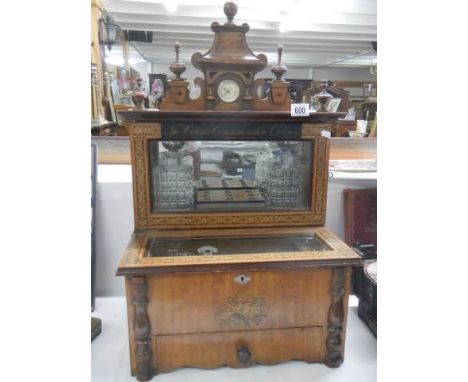 The Victoria Commemorative Cabinet - A top quality Victorian music box incorporating drinks cabinet playing 8 tunes having 2 