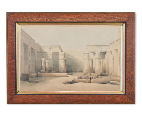 AFTER DAVID ROBERTS  GENERAL VIEW OF ESONAM AND THE ISLAND OF ELEPHANTINE; MEDINA ABOU, THEBES; THE PYRAMIDS; A TEMPLE tinted