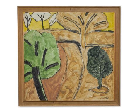 λ&nbspWILLIAM CROZIER (IRISH 1930-2011)  THE GARDEN AT LA GONETTE; THE ORCHARD AT LA GONETTE  Powdered earth pigments with gu