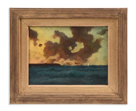 FRANK LEWIS EMANUEL (ENGLISH 1866-1948) SHIP AT SEA Oil on board Signed and dated '93' (lower right) 25.5 x 33.5cm (10 x 13 i