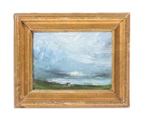 λ&nbspMELITA DENARO (IRISH B. 1950) CALF MOVING IN CLOSE ...  Oil on board  13 x 17cm (5 x 6½ in.)Provenance: Taylor Gallerie