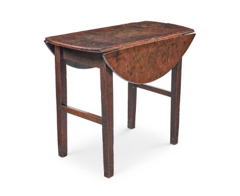 A GEORGE II BURR OAK DROP LEAF TABLE  MID 18TH CENTURY  70cm high, 88cm wide, 84cm deep    Condition Report:  Overall there a
