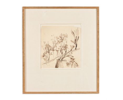 ATTRIBUTED TO GWEN JOHN (BRITISH 1876-1939) LANDSCAPE: LA CIME  Ink and wash 18.5 x 16.5cm (7¼ x 6¼ in.)Provenance: Abbott & 