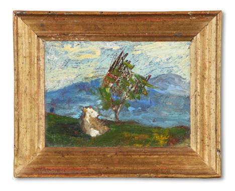 λ&nbspMELITO DENARO (IRISH B. 1950) CHASING ME (NOT), 12 MAY 06 Oil on board Inscribed and dated (verso) 13 x 17cm (5 x 6½ in
