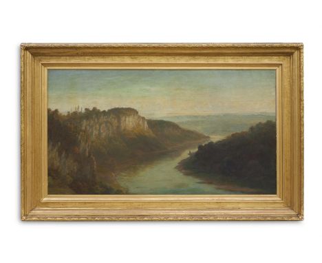 T.B.W FORSTER (ENGLISH FL.1859-1886)  LLANCAUT CRAGS, RIVER WYE AND SEVERN  Oil on canvas Inscribed with title and artist's n