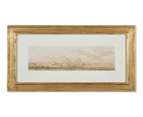 CARL HAAG (GERMANY 1820-1915)  THE PYRAMIDS OF GHEEZEH [SIC] Pencil and watercolour Signed and dated '1859' (lower right), fu