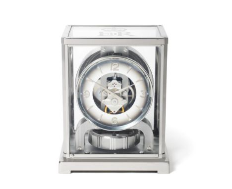 A Limited Edition Rhodium Plated Atmos Clock to Mark and Celebrate Her Majesty Queen Elizabeth II Silver Jubilee, signed Jaeg