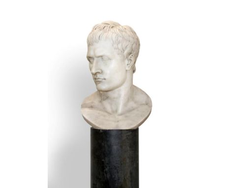 School of Antonio Canova (1757-1822): A White Marble Bust of Napoleon as Mars Pacificus, numbered 162 to reverse, 74cm high, 