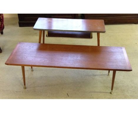 2 vintage c1970's coffee tables, one with suspended shelf