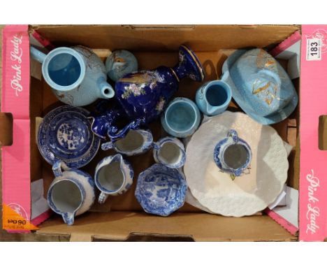 A collection of mixed itemms to include Spode Commerative Canadian plates, Cope Spode items, Wade Golds Turquoise teapot, sug