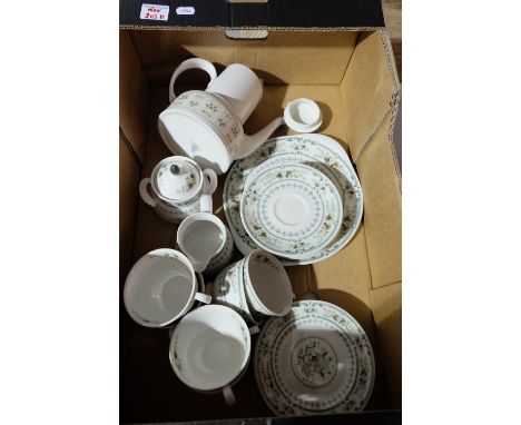 A collection of provincial teaware to include cups, saucers, side plates, sandwich plates, coffee pot etc (22)