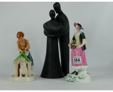 Royal Doulton figures As Good as New HN2971, Family HN2721 and Spode figure Chelsea Derby (3)