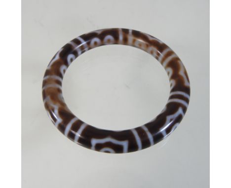A Tibetan style agate bangle