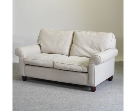 A Laura Ashley grey upholstered two seater sofa, 155cm