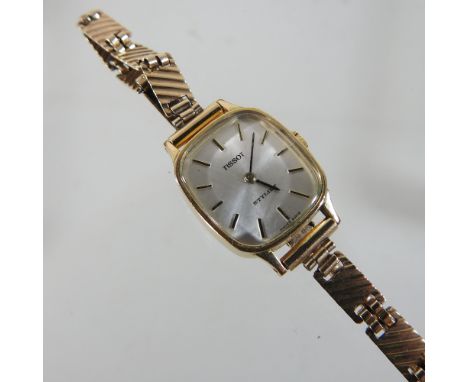 A Tissot ladies 9 carat gold cocktail watch
