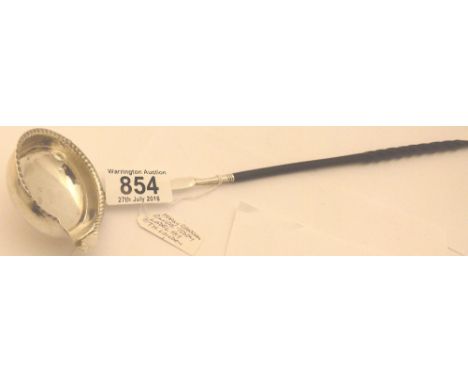 GEORGIAN SILVER TODDY LADLE. Georgian hallmarked silver toddy ladle with whale bone handle, hallmarked London, L: 32 cm