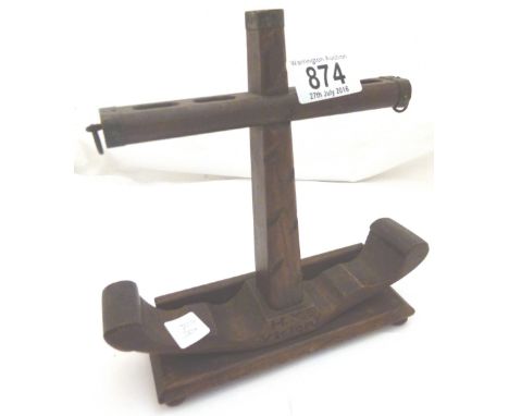 OAK PIPE RACK. Oak pipe rack made from the wood of HMS Victory
