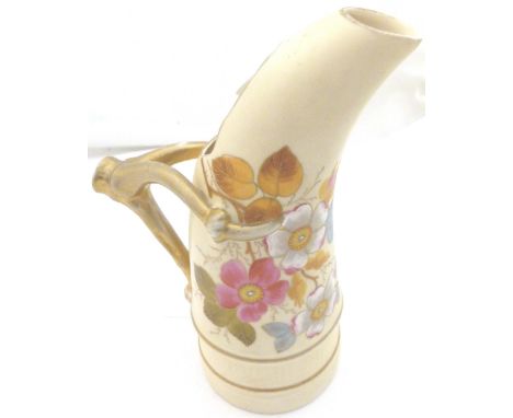 FLORAL JUG. Royal Worcester style floral jug H: 20 cm