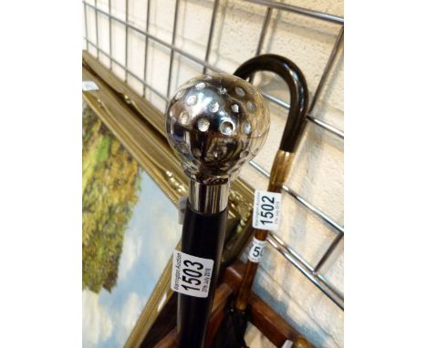 WALKING STICK. Golf ball topped walking stick