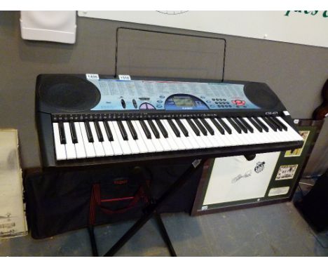 CASIO CTK471 KEYBOARD. Keyboard with case and stand