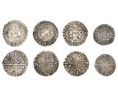 Edward III, Pre-Treaty period, Halfgroat, series C, mm. cross I, 2.11g/11h (N 1148; S 1574); Richard II, Groat, type II, Lond