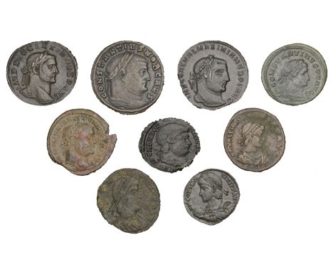 Roman Imperial Coinage, Diocletian, Follis, Trier, 296-7, rev. Genius standing left, 9.61g (RIC 170a; RCV 12761); Constantius