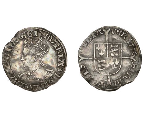 Mary (1553-1554), Groat, mm. pomegranate, 2.03g/3h (N 1960; S 2492). Edge slightly ragged at 11 o’clock and some light surfac