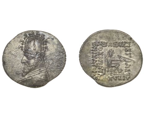 Greek Coinages, KINGS OF PARTHIA, Gotarzes I (95-87), Drachm, draped and diademed bust left wearing tiara, rev. archer seated