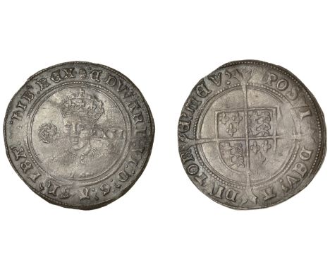 Edward VI (1547-1553), Third period, Fine issue, Shilling, mm. tun, 6.04g/3h (N 1937; S 2482). Light crease mark and scratche
