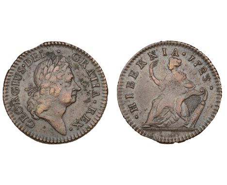 Ireland, George I, Wood’s coinage, Halfpenny, 1723/2 (Martin 4.60/Da.1; S 6601). Some light surface deposits, otherwise about