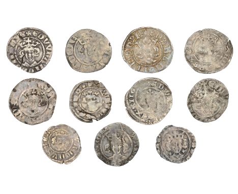 Edward III, Pre-Treaty period, Penny, London, series F, 1.01g/9h, Post-Treaty Period, Penny, York, 1.02g/7h (N 1176, 1293; S 