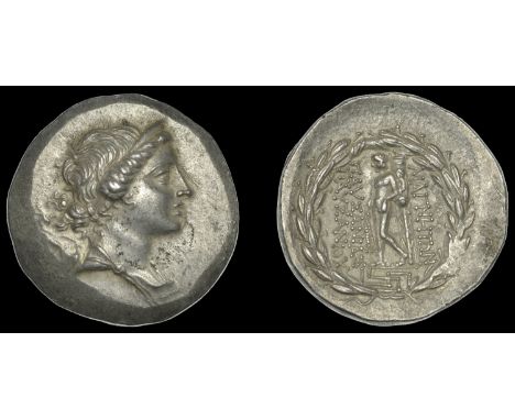 Greek Coinages, IONIA, Magnesia ad Mæandrum, Tetradrachm struck by the magistrate Pausanios, son of Pausanios, c. 155-145, St